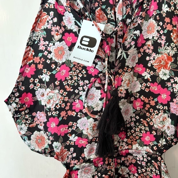 Hyfve Woven Floral Cut-Out Maxi Dress Size Large - Picture 7 of 14